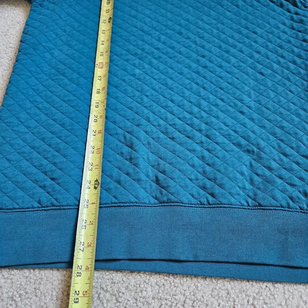 L.L. Bean Men's Quilted Sweatshirt Crewneck Small Reg Teal blue